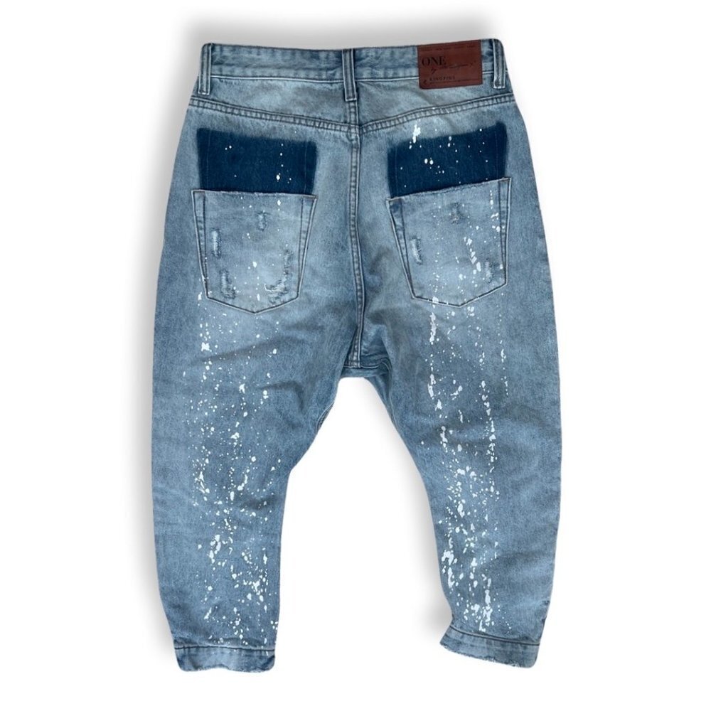 One X One Teaspoon harem style distress jeans size 24 - Picture 2 of 5